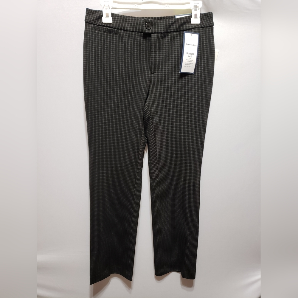 Charter Club Women's Dress Pans Black Straight Leg Size 4 NWT